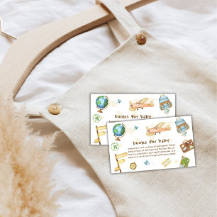 Carte D'accompagnement Livres d'avion autour du monde pour Baby Shower