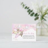 Carte D'accompagnement Livres d'avion pour bébé en Teddy Pink clair (Debout devant)