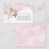 Carte D'accompagnement Livres d'avion pour bébé en Teddy Pink clair (Devant / Derrière)
