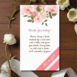 Carte D'accompagnement Livres de Baby shower à fleurs Roses pour bébé