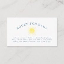 Livres de Baby Shower Bébé Gingham Bleu Soleil Jau