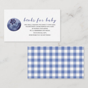 Carte D'accompagnement Livres de baby shower Blueberry Watercolor pour bé