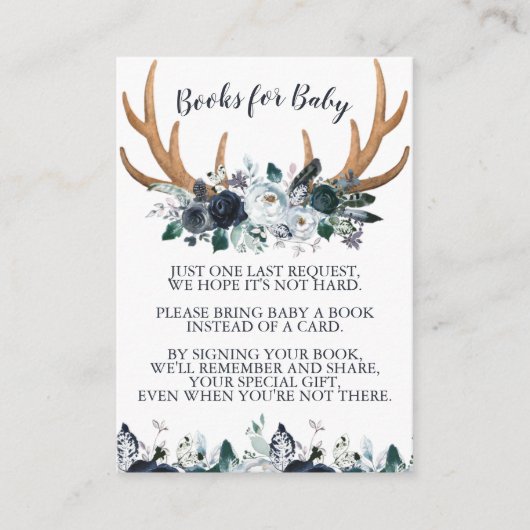 Carte D'accompagnement Livres de Baby shower Boho pour Baby Insert Card (Devant)