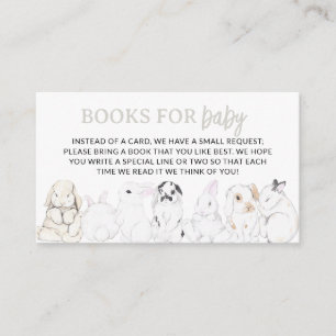 Carte D'accompagnement Livres De Baby shower Bunny Pour Baby Library