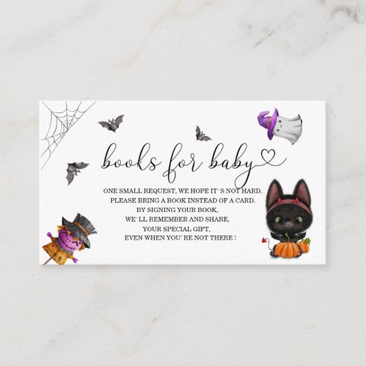 Carte D'accompagnement Livres de baby shower Citrouille pour bébé Hallowe (Devant)