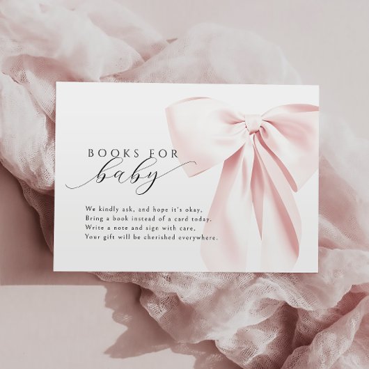 Carte D'accompagnement Livres de Baby shower de boue rose pour bébé