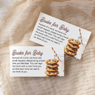 Carte D'accompagnement Livres de Baby shower de lait et de biscuits pour 