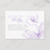 Carte D'accompagnement Livres de Baby shower de papillon pourpre pour béb (Devant)