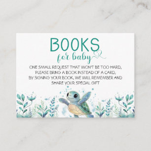 Carte D'accompagnement Livres De Baby shower De Tortue De Mer Pour Bébé