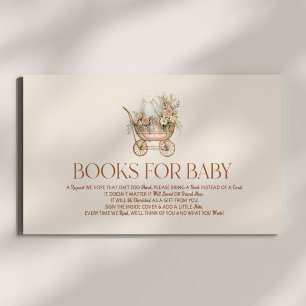 Carte D'accompagnement Livres De Baby shower Floral Pour Bébé