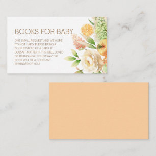 Carte D'accompagnement Livres de Baby shower Floral Rose Jaune pour bébé