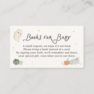 Carte D'accompagnement Livres de Baby Shower Little Boo Halloween pour Bé