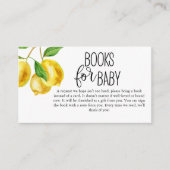 Carte D'accompagnement Livres de baby shower pour bébé citron aquarelle (Devant)