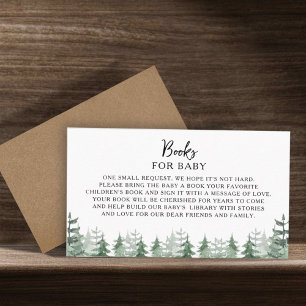 Carte D'accompagnement Livres de Baby shower pour bébé en Pine-Arbre aqua