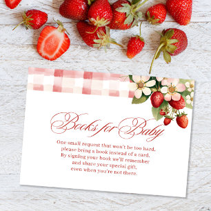 Carte D'accompagnement Livres de Baby Shower pour Bébé Strawberry Berry S