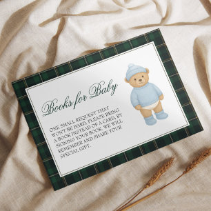 Carte D'accompagnement Livres de Baby shower Preppy Bear pour bébé