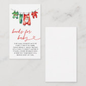 Carte D'accompagnement Livres de Baby shower Red Christmas Père Noël pour (Devant / Derrière)