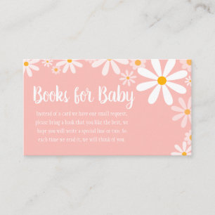 Carte D'accompagnement Livres de Baby shower rose marguerite pour bébé