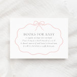 Carte D'accompagnement Livres de Baby shower vintage Rose Bow Girl pour b<br><div class="desc">Invitations amis et famille à apporter un livre pour bébé avec cette élégante carte de baby shower à thème arc bleu.</div>