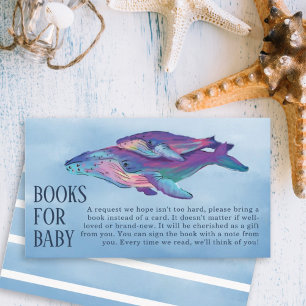 Carte D'accompagnement Livres de baleines pour Baby shower bébé