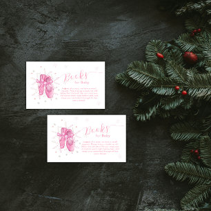 Carte D'accompagnement Livres de ballerine flocon de neige rose pour Baby