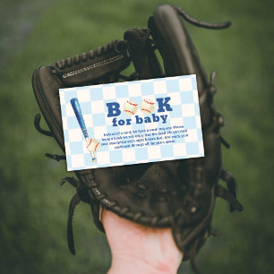 Carte D'accompagnement Livres de baseball Batteur à carreaux bleus pour B