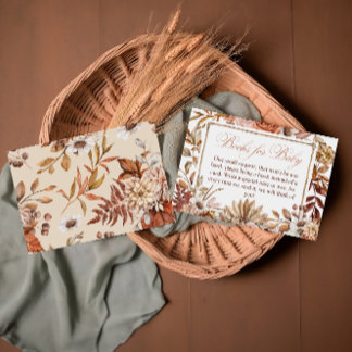 Carte D'accompagnement Livres de bébé floraux d'automne rustiques pour ca