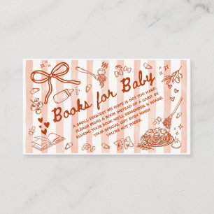 Carte D'accompagnement Livres de bébé MeatBall Italian Baby Shower pour b