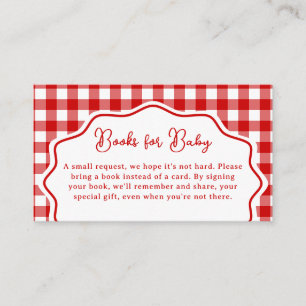 Carte D'accompagnement Livres de bébé pour Baby-Q BBQ Baby Shower à carre