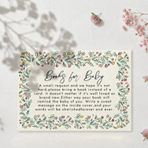 Livres de bébé pour la baby shower à fleurs sauvag