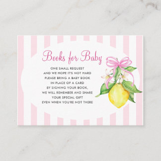 Carte D'accompagnement Livres de bébé pour la baby shower Coquette Pink L