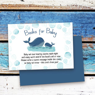 Carte D'accompagnement Livres de bébé pour une Baby Shower Baleine Mignon