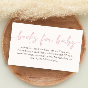 Carte D'accompagnement Livres de bébé rose pour Baby Shower