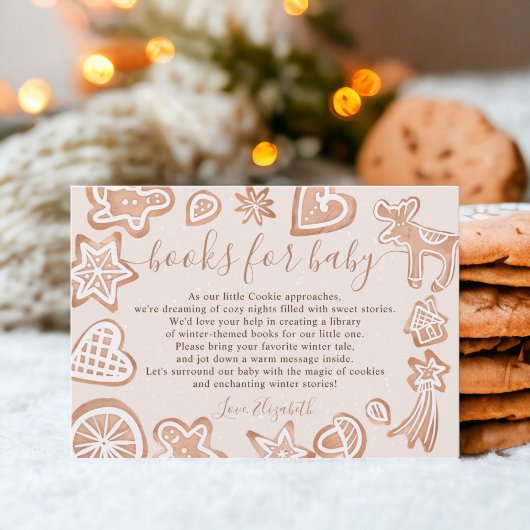 Carte D'accompagnement Livres de biscuits de Noël pour baby shower