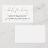 Carte D'accompagnement Livres de calligraphie rose pour la demande bébé (Devant / Derrière)
