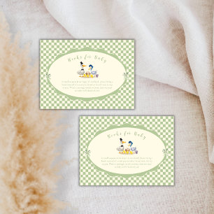 Carte D'accompagnement Livres de canard Gingham pour Baby Shower