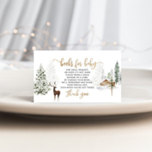 Carte D'accompagnement Livres de cerfs de bois d'hiver pour billet bébé