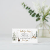 Carte D'accompagnement Livres de cerfs de bois d'hiver pour billet bébé (Debout devant)