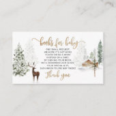 Carte D'accompagnement Livres de cerfs de bois d'hiver pour billet bébé (Devant)
