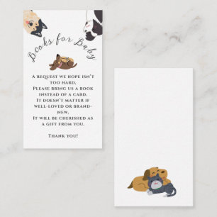 Carte D'accompagnement Livres de Chiens à l'Aquarelle Mignons pour Baby S