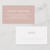 Carte D'accompagnement Livres de demande de livre pour bébé rose (Devant / Derrière)