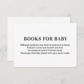 Carte D'accompagnement Livres de demande de livre pour bébé simple (Devant / Derrière)