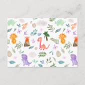 Carte D'accompagnement Livres de dinosaures à l'aquarelle mignons pour ba (Dos)
