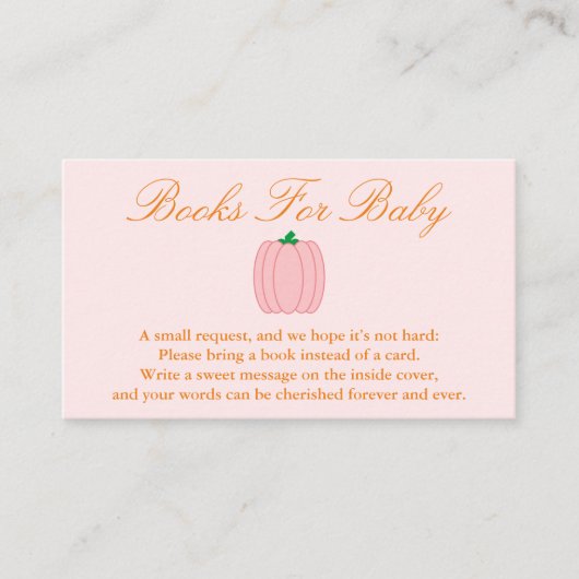 Carte D'accompagnement Livres De Douche citrouille Pour Bébé (Devant)