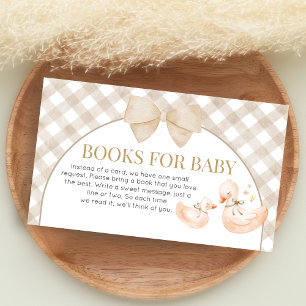 Carte D'accompagnement Livres de douche d'idiot de Gingham pour bébé