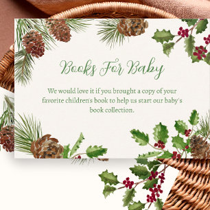 Carte D'accompagnement Livres de douche pour bébé à feuillage hivernal