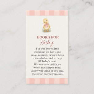 Carte D'accompagnement Livres de douche pour bébé Caneton Mignon