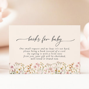 Carte D'accompagnement Livres de douche pour bébé Fleur sauvage pour cart
