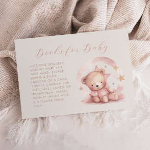 Carte D'accompagnement Livres de douche pour bébé ours rose mignon