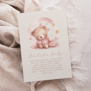 Carte D'accompagnement Livres de douche pour bébé ourson rose mignon